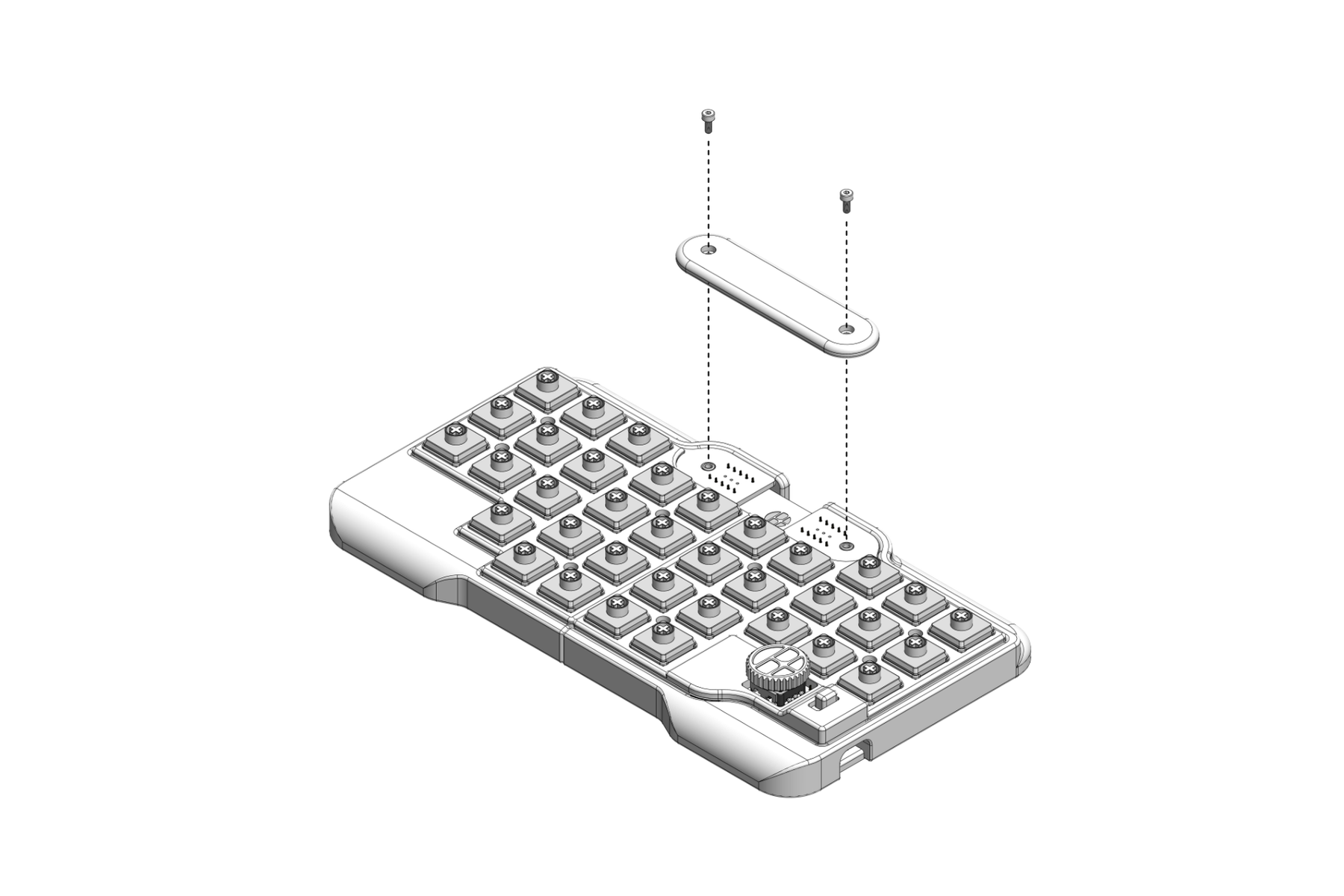 一体型バッジパネルを六角ボルトで留める
