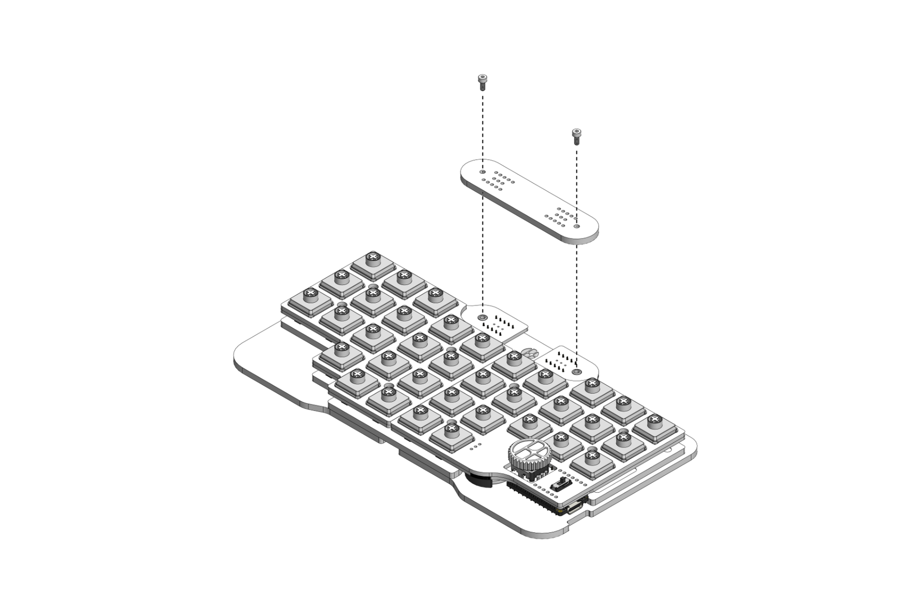 一体型バッジパネルを六角ボルトで留める
