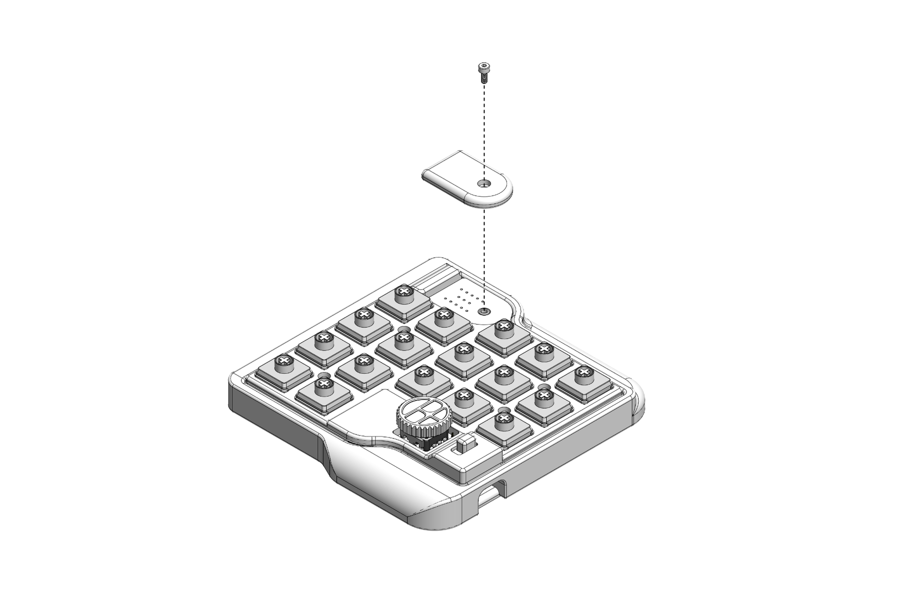 バッジプレート（右）を六角ボルトで留める