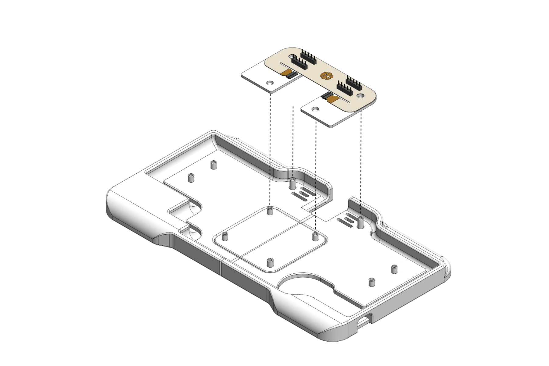 ボトムユニットの上にFoldコネクタ基板を重ねる